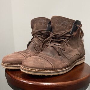 Bull Boxer Men's Brown Leather Chukka Boots - Lace-Up Casual Work Style